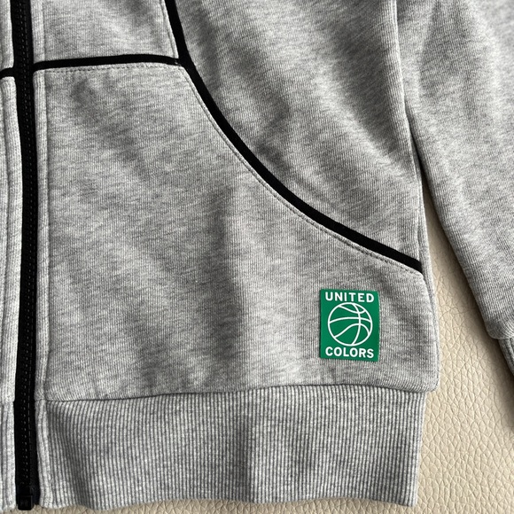 NWT - United Colors of Benetton Kids' Basketball Planet Hoodie - L/Size 8-9Y - Picture 2 of 7
